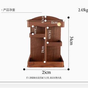 黑胡桃实木收纳梳妆台化桌面高级感大容量防尘妆品收归纳一体柜