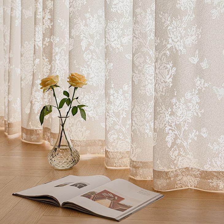 德裕轻奢防晒隔热窗帘纱帘透光不透人飘窗阳台遮阳客厅窗纱镜面纱