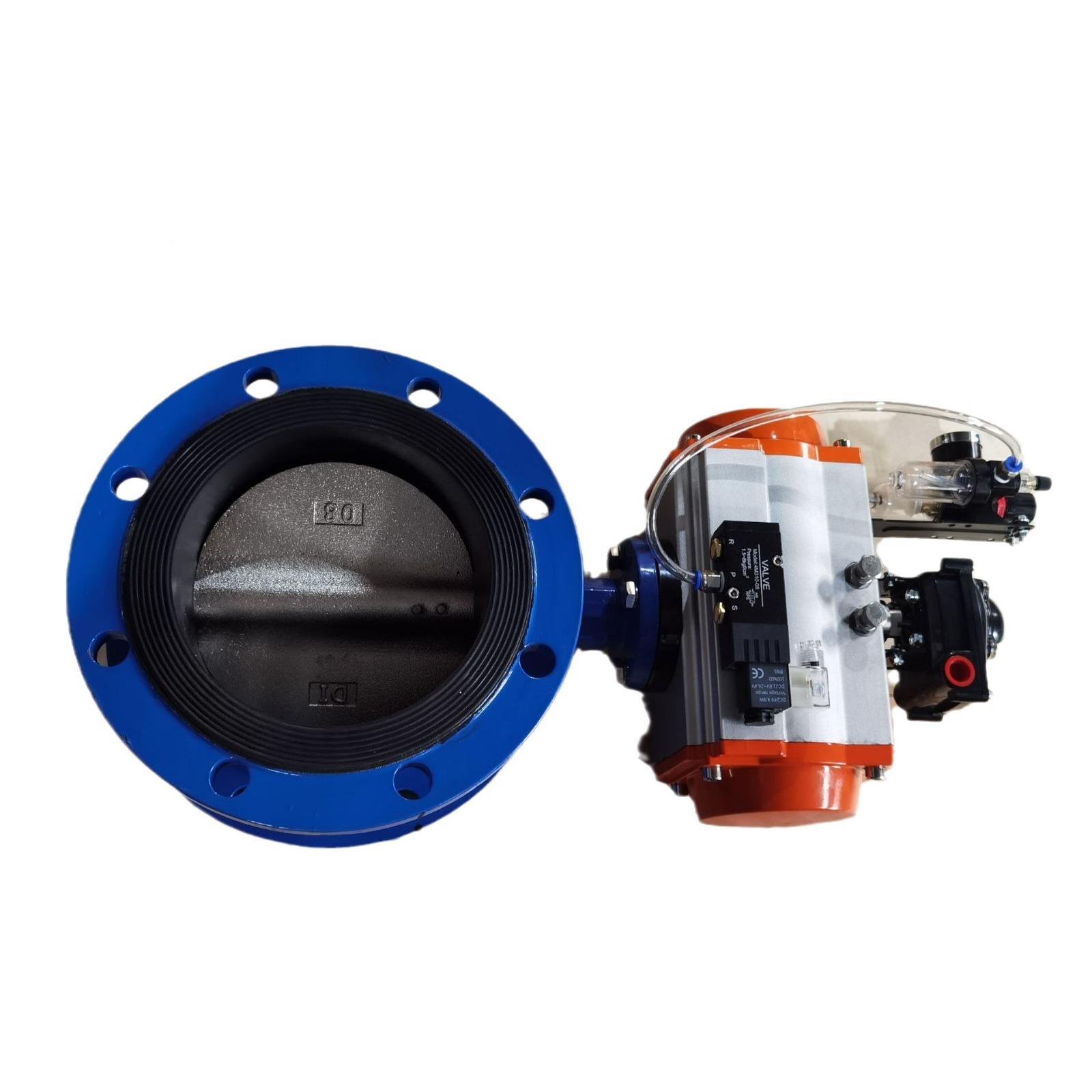 气法兰蝶阀双作用软密封蝶阀单作用气缸厂家64动1X-D16Q