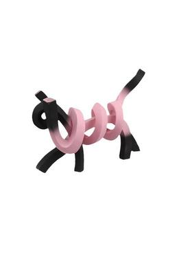 欧式轻奢抽象扭曲线条猫咪趣味树脂摆件儿童房客厅玄关家居装饰品