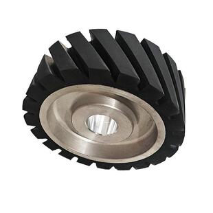 加厚斜纹砂带机橡胶轮抛光机铝芯橡胶打磨轮支持非标橡胶轮子