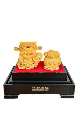 厂家绒沙金财神摆件商务会销金财神爷招财工艺品活动开业礼品
