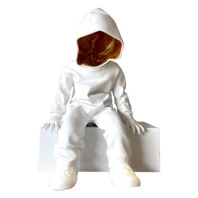 板房摆件新款样现代轻奢神秘人物抽男SRI售楼部玄关大象堂孩雕塑