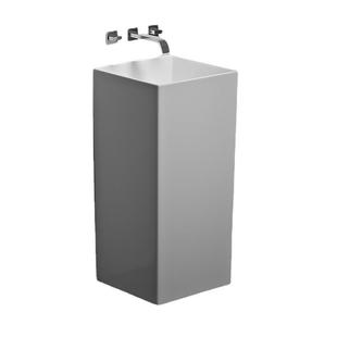 陶盆瓷立柱盆卫83833小生间无地龙头孔洗手阳台户外院柱式落洗脸