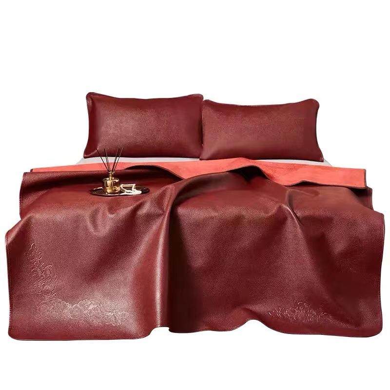 牛凉头层水牛PRA皮皮厂席三席件套真皮凉席家