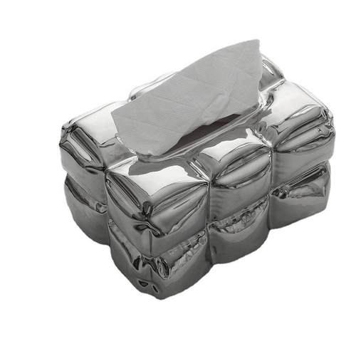 创意高级感陶瓷纸巾盒客厅高档轻奢摆件家用茶几抽纸盒餐桌装饰品