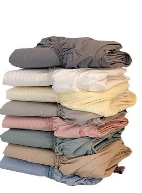 式博主风纯色直条绗缝夹韩棉床加高床罩全棉全围包垫SWSW2024保护