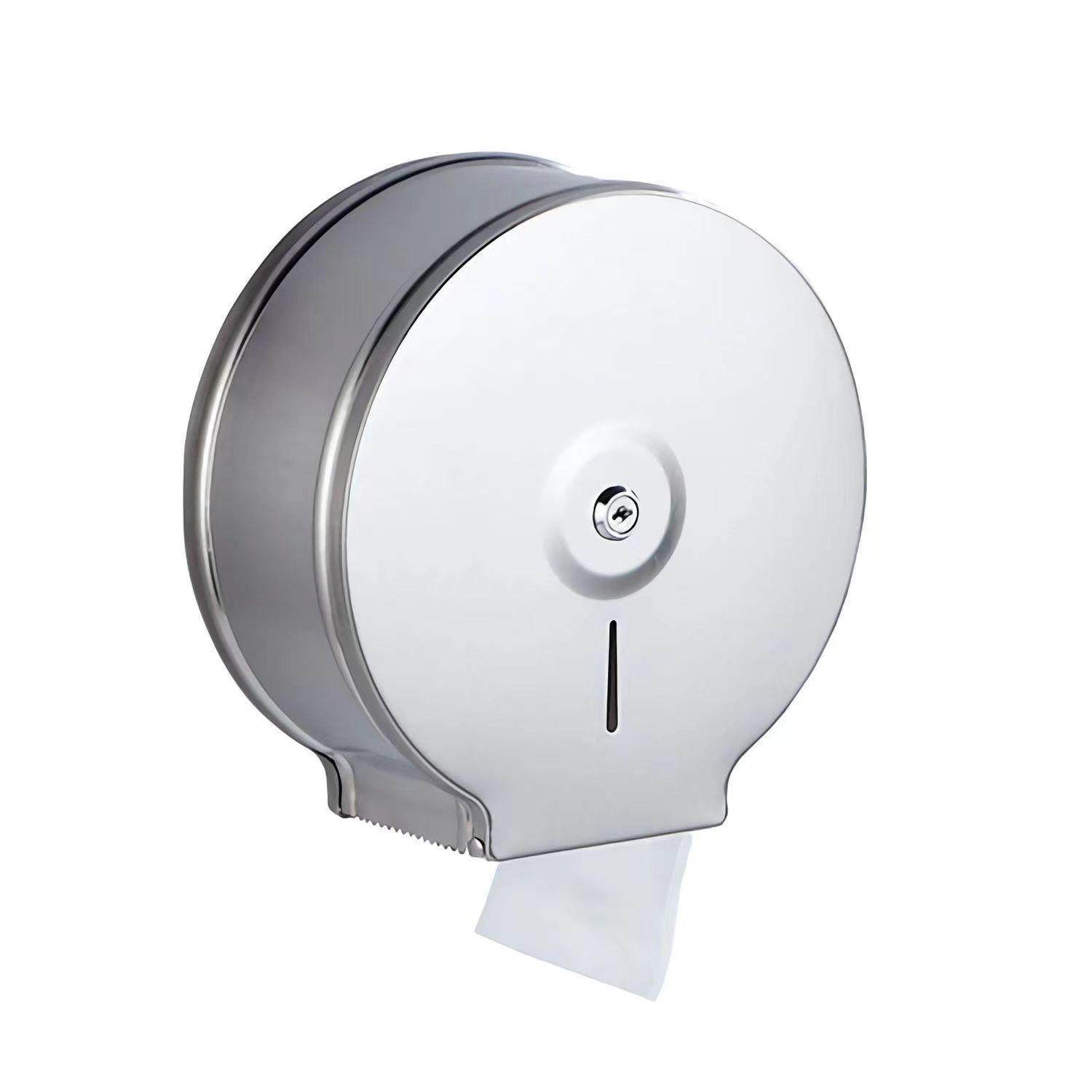 不锈钢304大盘卷纸盒酒店厕所壁挂式擦手纸盒卫生间防水纸巾盒