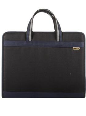 FA6116牛布风琴包4黑色多层资料津文件夹手提卷帆布拉链试袋