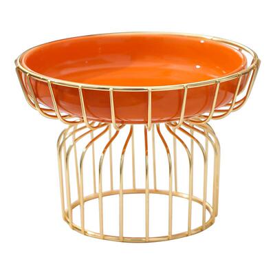 瓷架色水果盘北铁欧轻奢金铁艺陶瓷零xptc-水食盘化妆陶品收纳盘