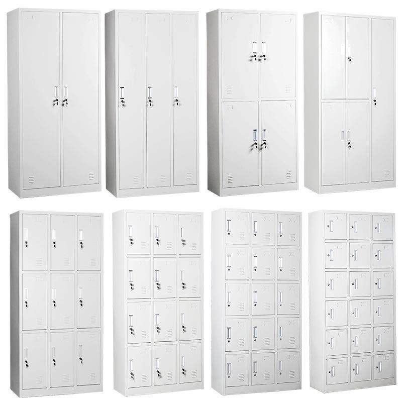 钢制员工更衣柜工厂车间铁皮柜学校宿舍带锁储物柜六门九门换衣柜