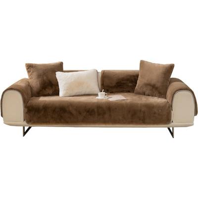 沙发垫套冬季兔毛长毛绒皮草沙发坐布垫子盖巾罩防防滑NDE加厚款