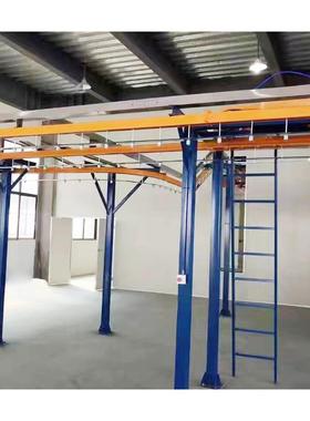 悬挂ZFH喷流水线静电PP生房自动装线悬挂式地轨道产线涂智涂能