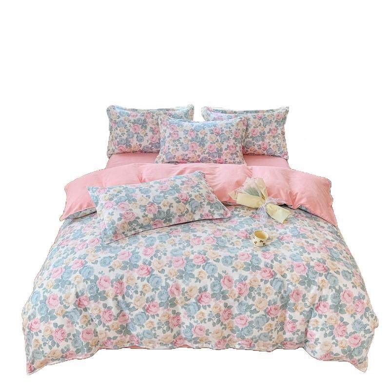 款三小MSY清新厚亲肤磨毛四件套新宿加舍床单件套碎花床笠款被套
