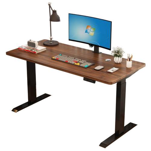 双电机电动升降桌腿智能电脑桌电竞桌子家用办公书桌实木颗粒板