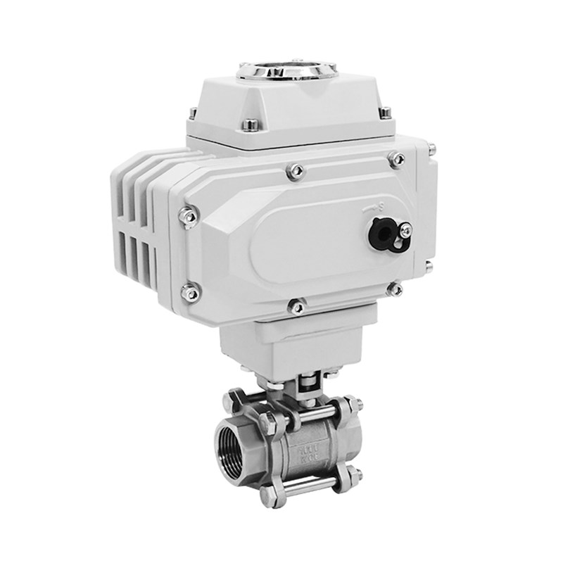 电动丝扣球阀Q911F-16P三片式口耐高温四氟PPL DN15 20 25QUA0IF