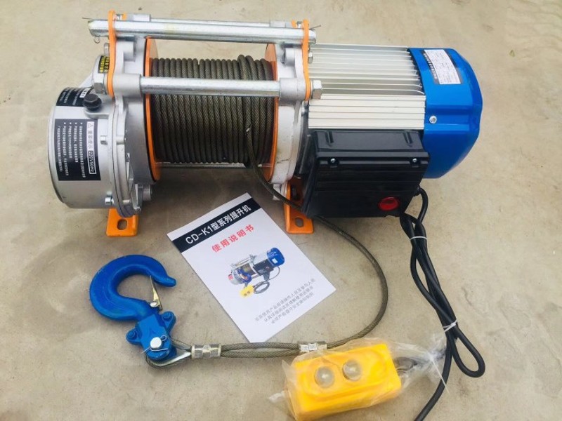 铝壳多功能电动提升机吊运卷扬机家用葫芦小吊机220v3801.5绞盘