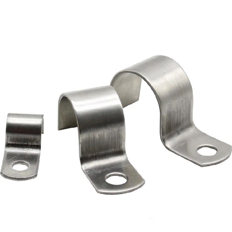 加厚304不锈钢管卡单边骑马卡欧姆卡马鞍卡U型固定卡子水管卡箍