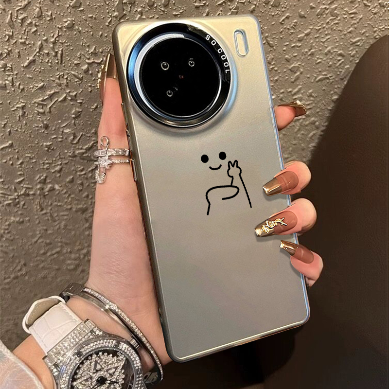 火柴人适用vivox100手机壳x60搞怪x90情侣s18竖中指iqooneo9可爱x80简约s17pro小众70高级感s16彩银iqoo12/15