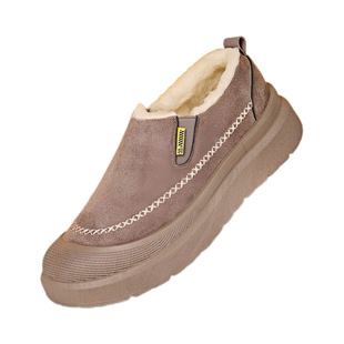 2025冬季新款绵羊毛雪地靴男款厚底增高休闲鞋加绒保暖棉鞋乐福鞋