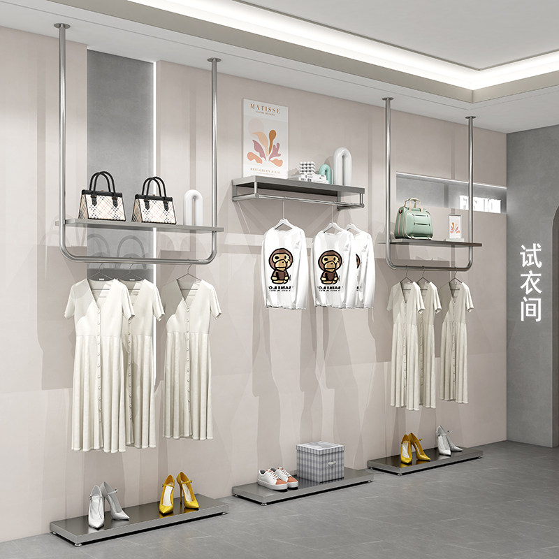 服装店不锈钢上墙展示架