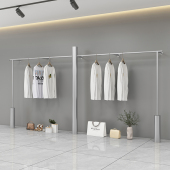 店专用陈列货架 银色挂衣服架子女装 服装 店展示架不锈钢上墙壁挂式