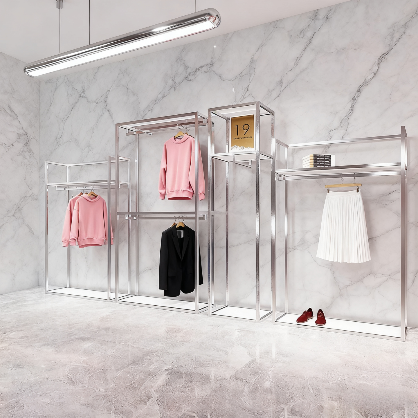 服装店展示架落地式不锈钢