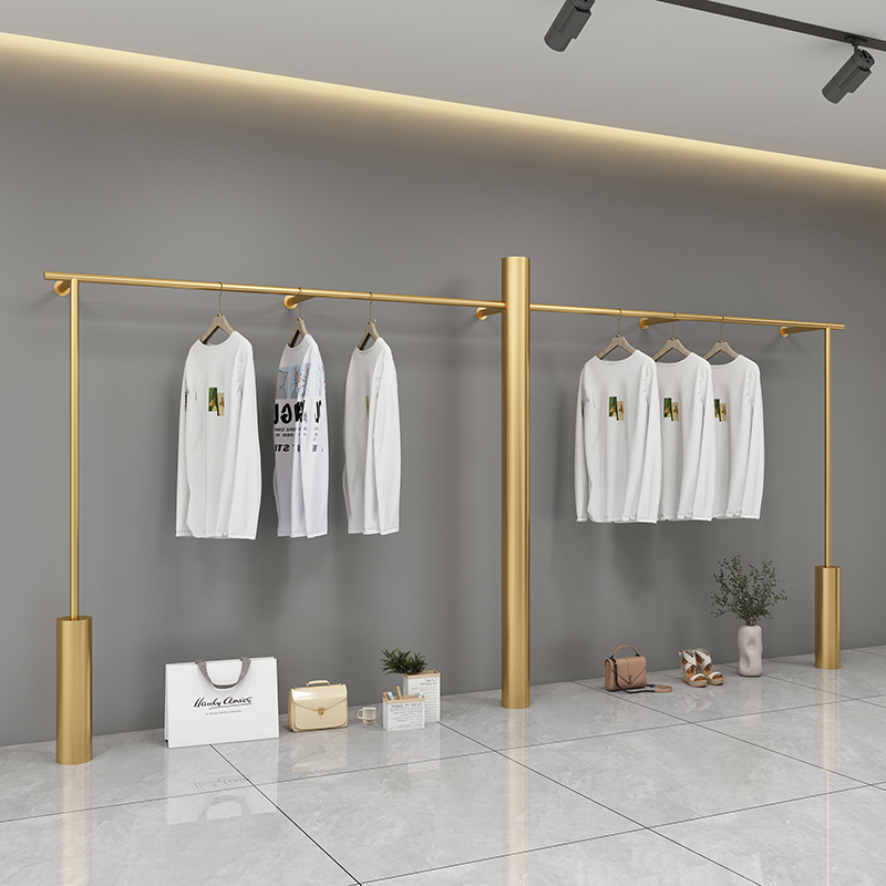 服装店不锈钢上墙壁挂式陈列货架