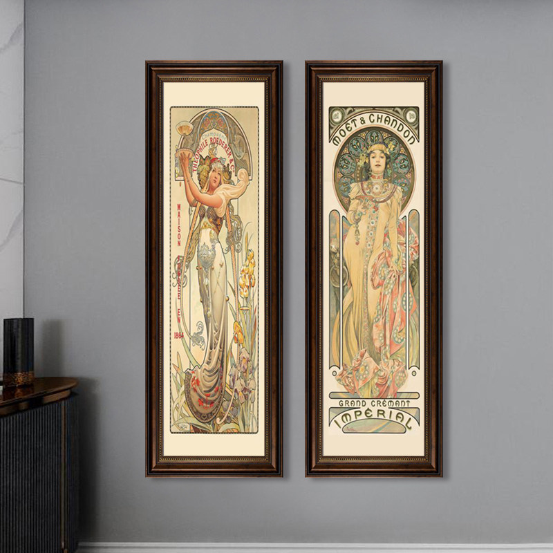 美女人物装饰画欧式艺术走廊过道背景墙壁画复古酒店餐厅玄关挂画