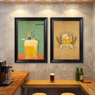 小酒馆创意海报装饰画酒吧创意背景墙挂画夜灯KTV包厢墙面壁画