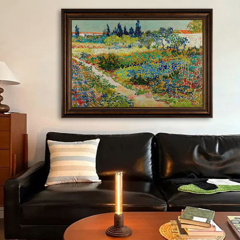 欧式乡村田园花海风景客厅餐厅装饰画复古植物花卉卧室书房挂画