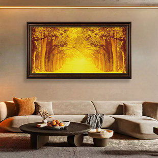 好寓意入户走廊墙面装饰画发财树黄金路玄关挂画书房办公室壁画