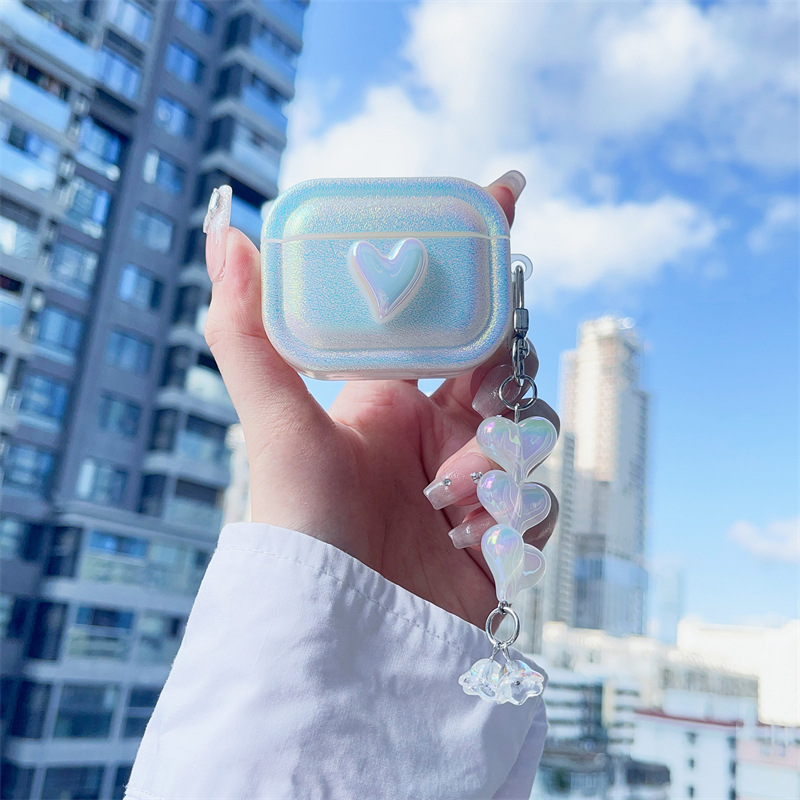 蚕丝纹爱心airpodspro3代保护套