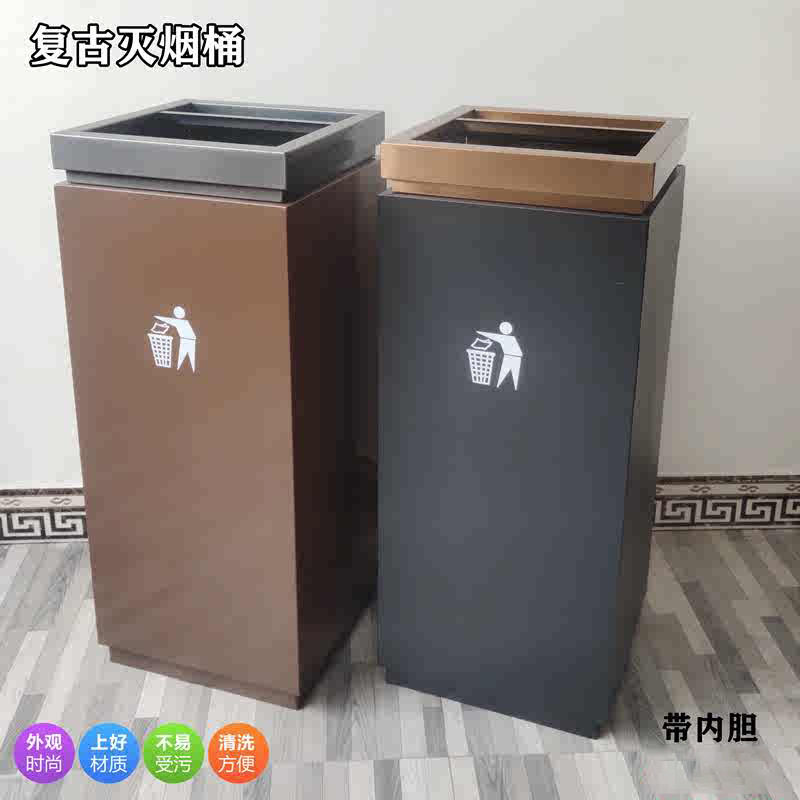 高档立式不锈钢垃圾桶商场用售楼部电梯口走廊带烟灰缸果皮箱灭烟