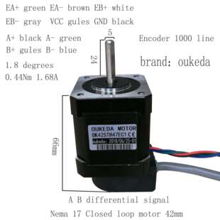 42闭环电机Nema1742闭环步进电机48mm机身42混合式闭环电机