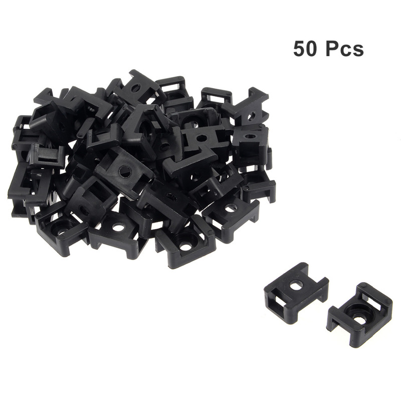xcell 50Pcs/lot Black 9.2mm Hole Width Cable Tie Base HC-2 S