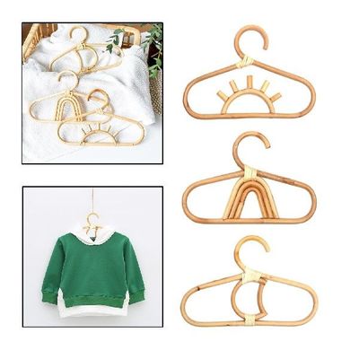 3Pcs Clothes Hanger Bamboo Wall Hooks Decor Hanger for  Baby