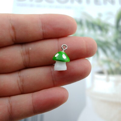 极速20pcs/Pack Mushroom Resin Charms for Earring  Key Chain