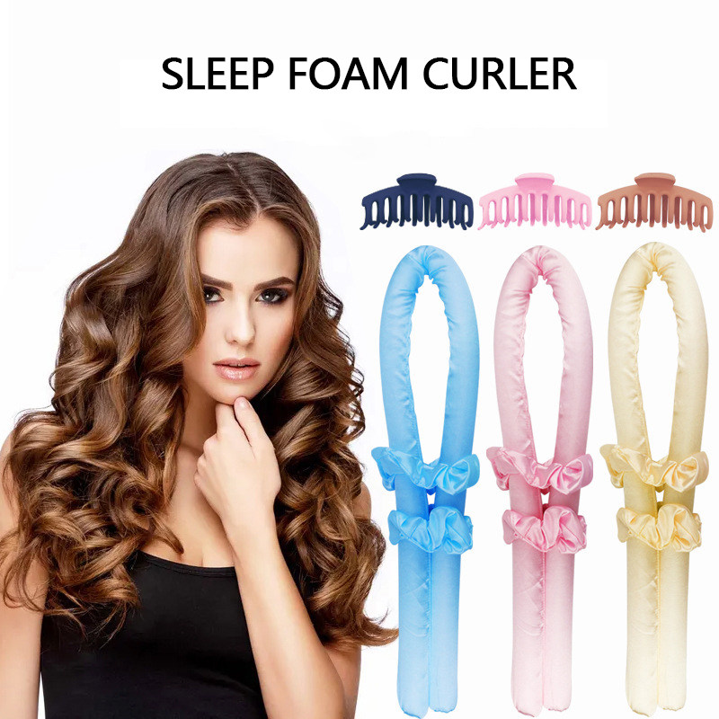 Heatless Curling Rod Headband Ribbon Silk Hairwear Curlers