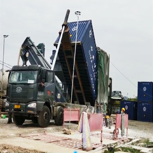 大连船运集装箱干灰中转设备 水泥熟料翻箱卸灰机 集装箱卸车机