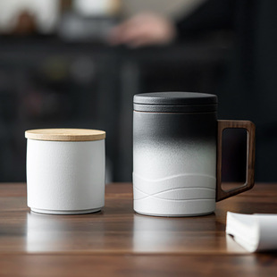 厂家直销陶瓷茶杯男女办公室带盖过滤茶水分离个人专用泡茶水杯子