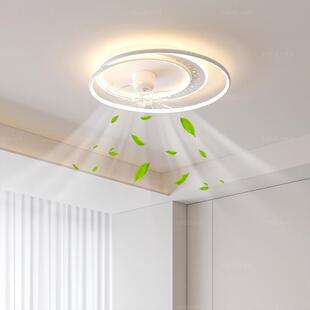 卧室风扇灯2026新款房间吸顶灯带风扇静音摇头智能语音主卧电扇灯