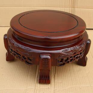 木质鱼缸架奇石盆景架花瓶置物架圆柱空调底座实木花架水缸架圆形