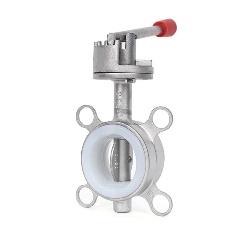 304不锈钢蝶阀D71X对夹碟阀硅胶丁睛耐腐蚀四氟开关手动阀