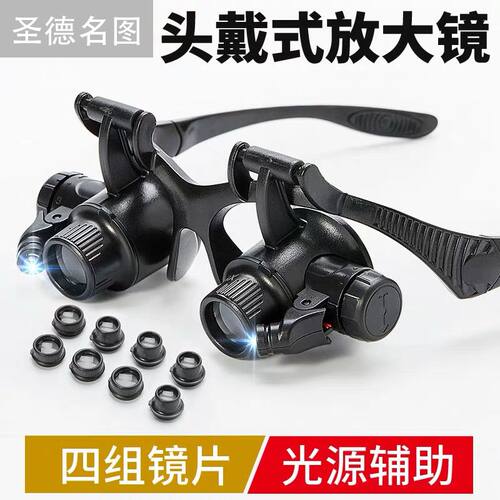 修手表用的放大镜眼科医用头戴式高清 眼睛戴的眼镜式轻便四套镜