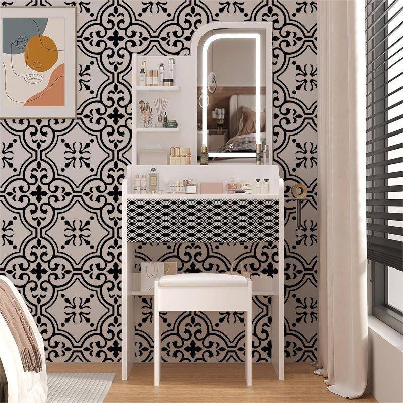 16款涂鸦手账模板瓷砖花纹墙绘镂空尺子跨境喷绘镂空绘画水洗模板