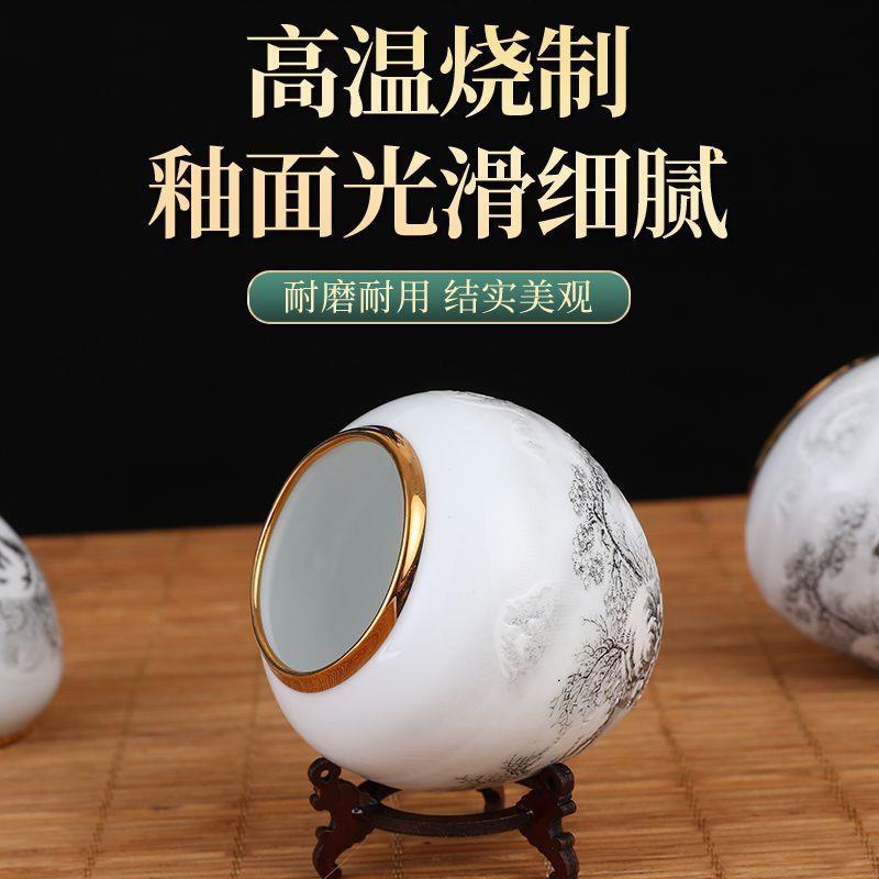 新款鸟笼杯配件金口鸡心杯陶瓷鸟食罐鸡心画眉鸟食杯水缸盒槽