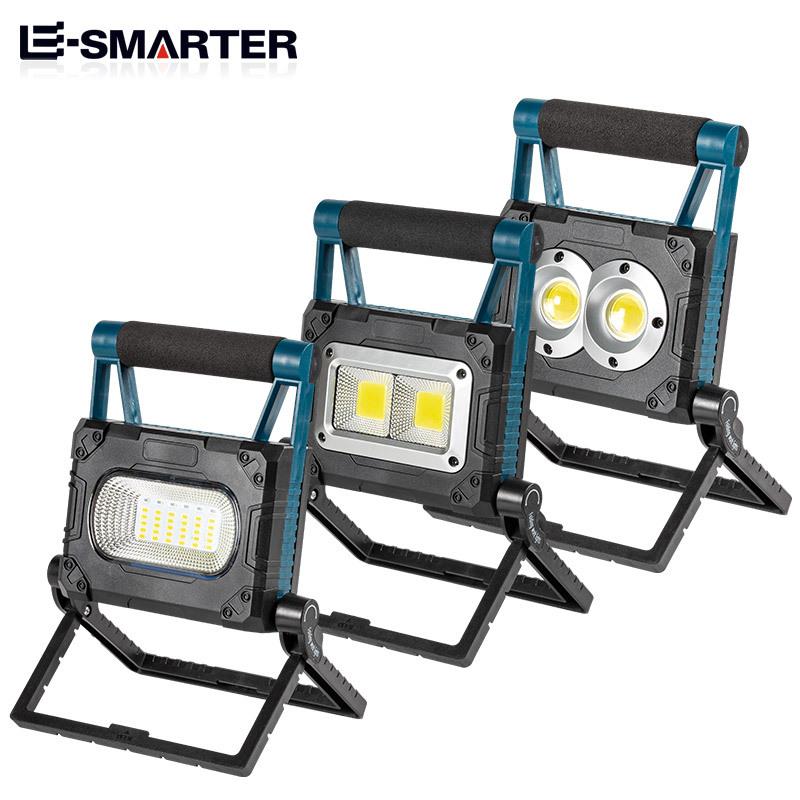 新款太阳能投光灯强光户外照明便携带支架USB充电手电应急灯