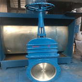 DMZ73Y 污水处理暗杆刀闸阀 DN125 10C 手动暗杆带盖刀闸阀