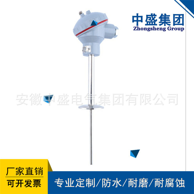 铠装热电阻WZPK-230 PT100深入深度100mm 0-150°C